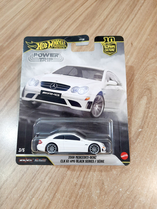 Imported Hot Wheels Premium Power Trip 2008 Mercedes Benz CLK 63 AMG Black Series (FPY86)