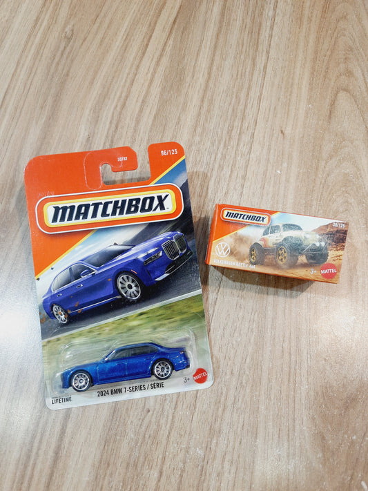 Matchbox 2024 BMW 7 Series & Volkswagen Beetle 4x4 Diecast Scale Model