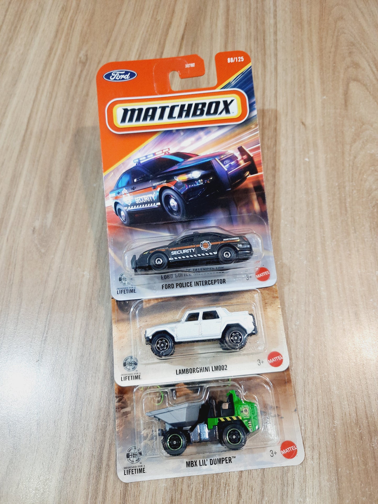 Matchbox Ford Police Interceptor, Lamborghini LM002 & Mbx Lil Dumper