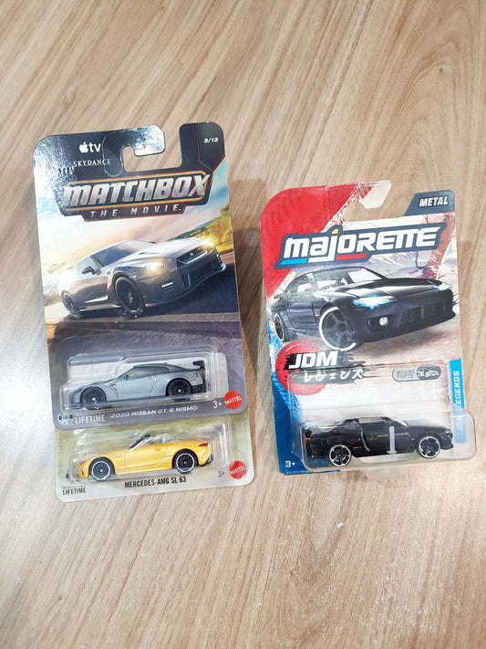 Matchbox 2020 Nissan GT R Nismo, Mercedes Amg SL 63 & Majorette Combo