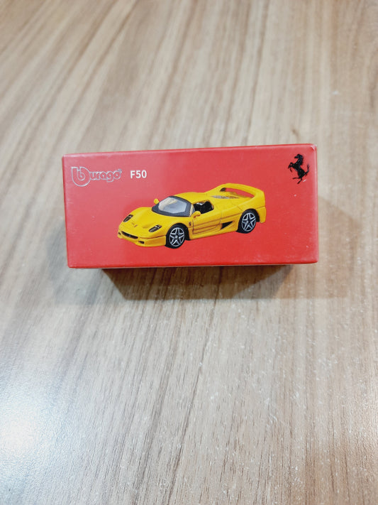 Bburago F50 1:64 Licensed Diecast Scale Model Car (Yellow)