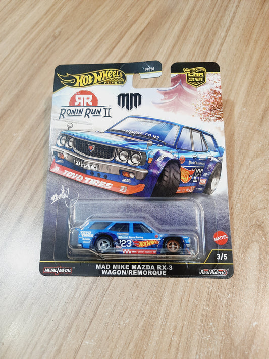 IMPORTED Hot Wheels Premium Mad Mike Mazda RX 3 Wagon/Remorque Car Culture FPY86