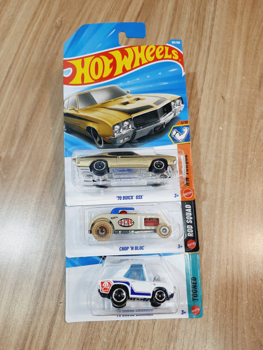 Hot Wheels 70 Buick Gsx, Chop n Bloc & 70 Dodge Charger