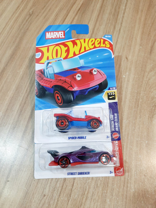 Hot Wheels Spider-Mobile & Street Shrieker (combo pack of 2)
