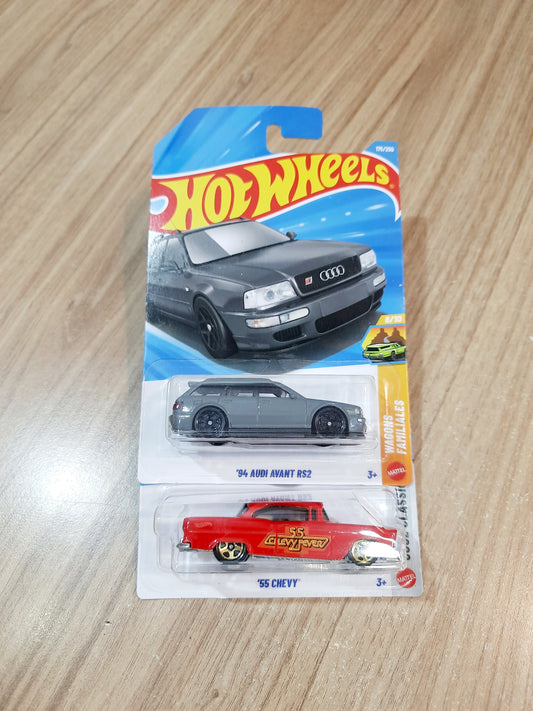Hot Wheels 94 Audi Avant RS2 & 55 Chevy (combo pack of 2)