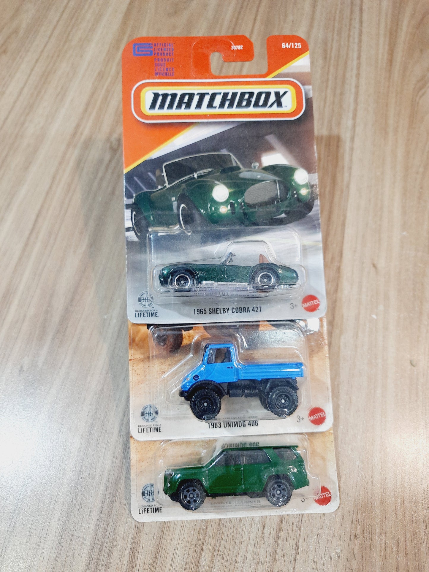 Matchbox 1965 Shelby Cobra 427, 1963 Unimog 406 & Toyota 4Runner