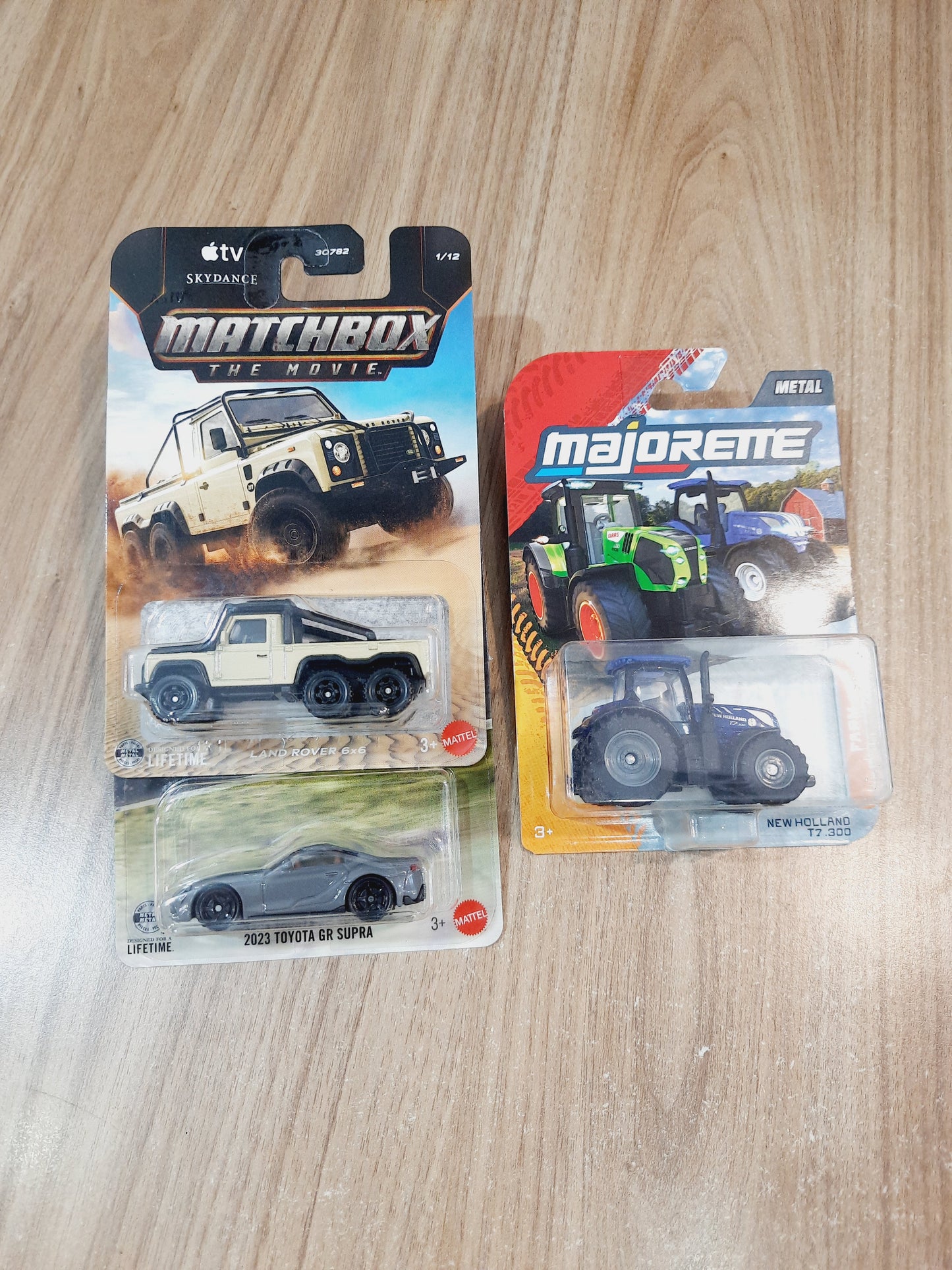 Matchbox Land Rover 6x6, 2023 Toyota GR Supra & Majorette New Holland T7.300