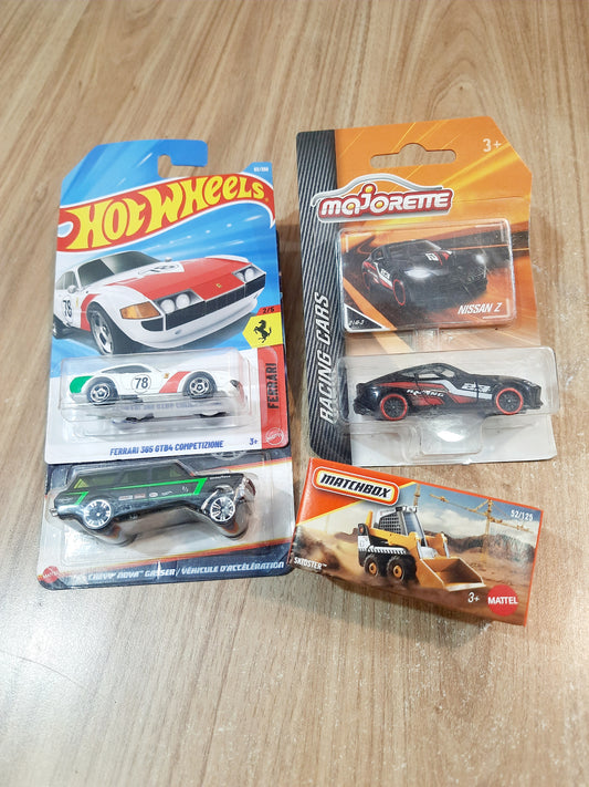 Hot Wheels, Majorette & Matchbox Combo (Pack of 4)