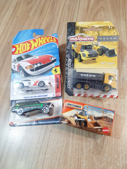 Hot Wheels, Majorette & Matchbox Combo (Pack of 4)