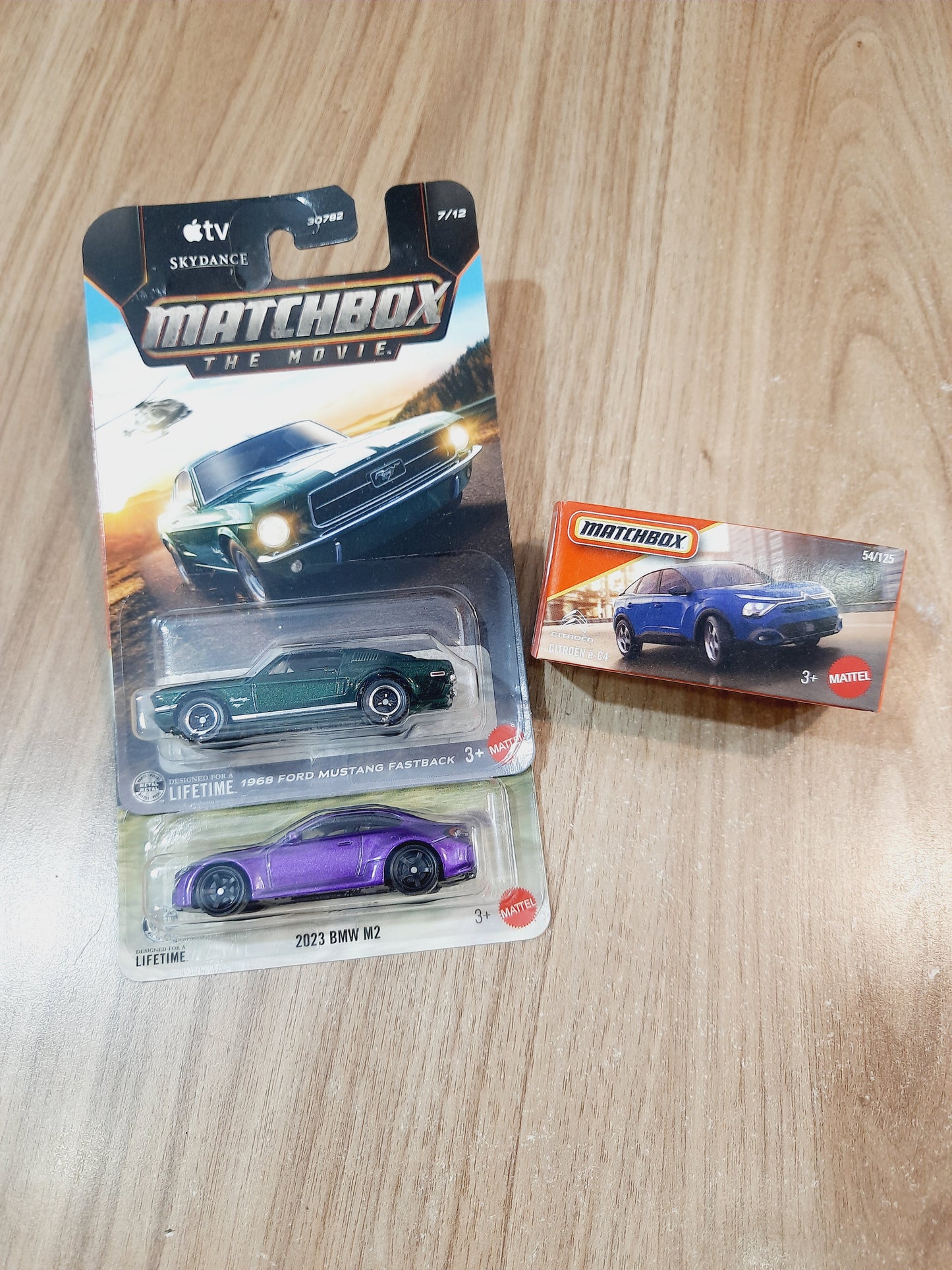 Matchbox 1968 Ford Mustang Fastback, 2023 BMW M2 & Citroen e C4