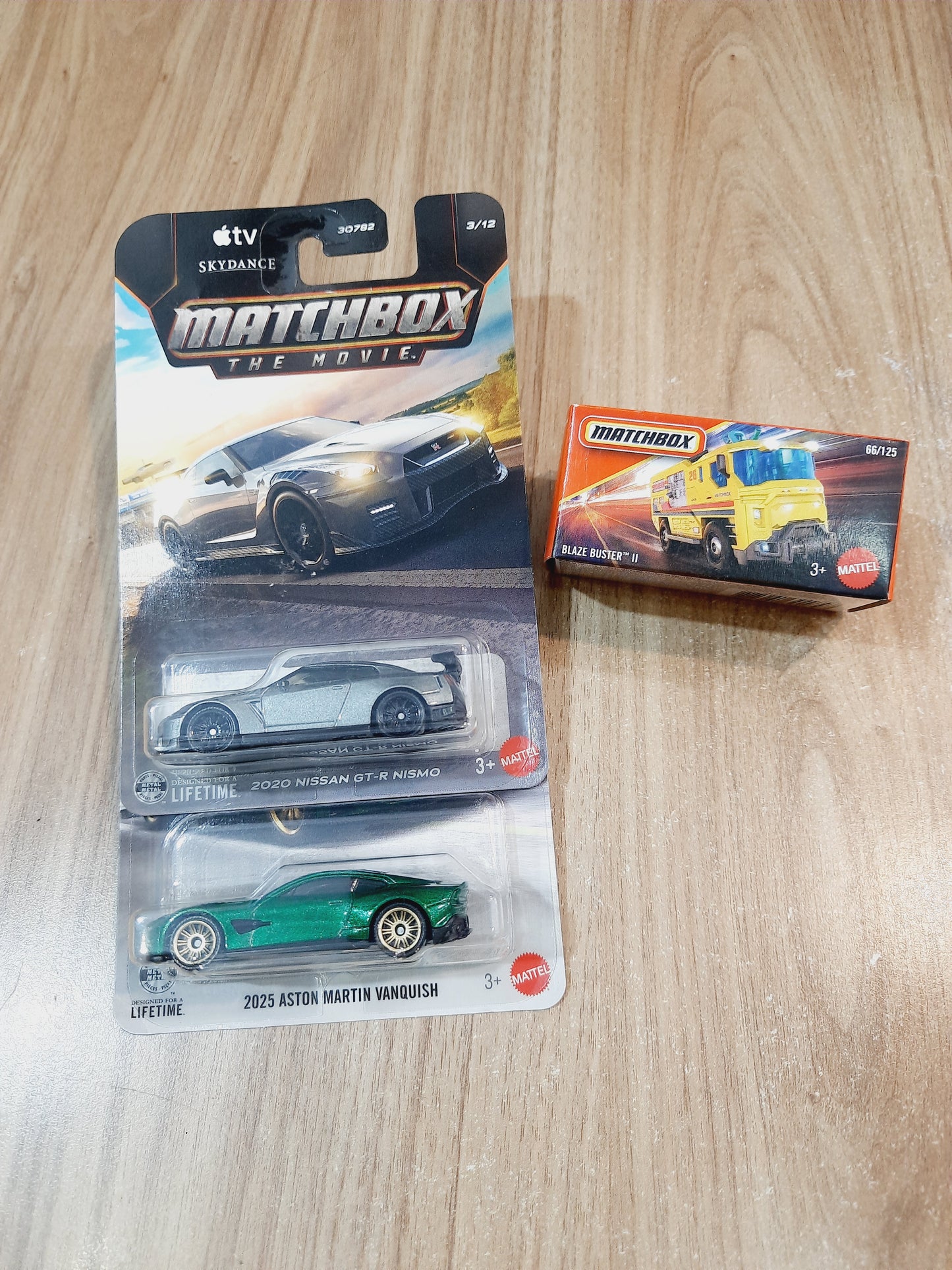Matchbox 2020 Nissan GT R Nismo, 2025 Aston Martin Vanquish & Blaze Buster ll