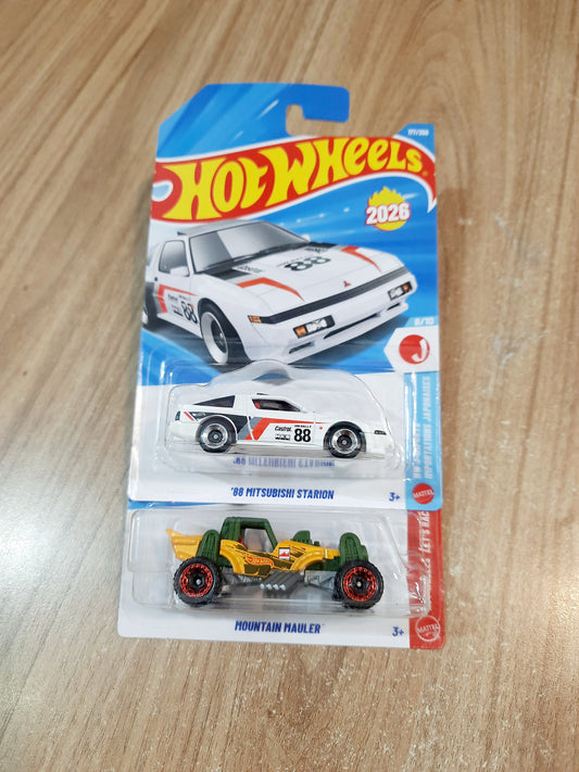Hot Wheels 88 Mitsubishi Starion & Mountain Mauler Diecast Scale Model