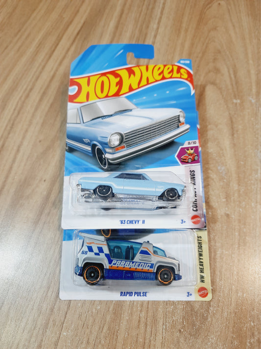 Hot Wheels 63 Chevy ll & Rapid Pulse Diecast Scale Model