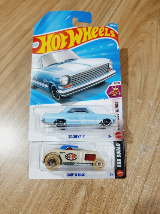 Hot Wheels 63 Chevy ll & Chop N Bloc Diecast Scale Model