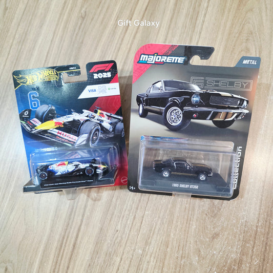 Hot Wheels Premium Formula 1 2025 Visa Cash App Racing Bulls Formula One Team 6 & Majorette 1965 Shelby GT350