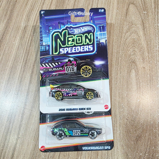 Hot Wheels Neon Speeders 2016 Subaru Wrx STI & Volkswagen Sp2