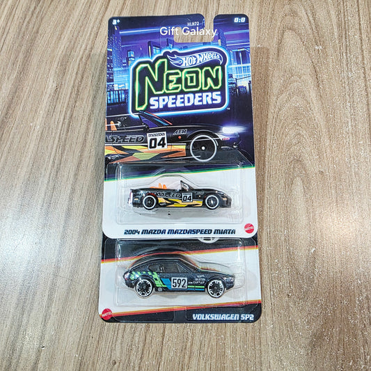 Hot Wheels Neon Speeders 2004 Mazda Mazdaspeed Miata & Volkswagen SP2