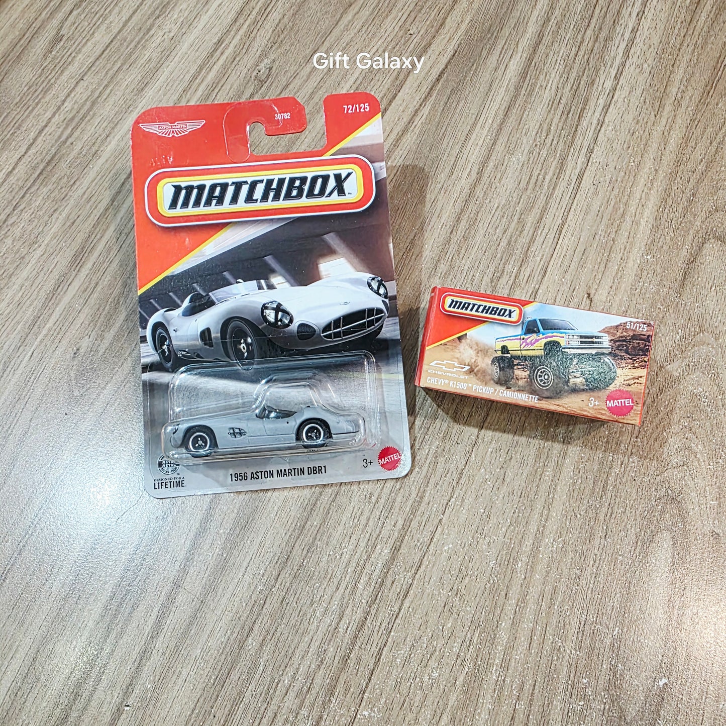 Matchbox Mercedes 1956 Aston Martin DBR1 & Chevy K1500 Pickup