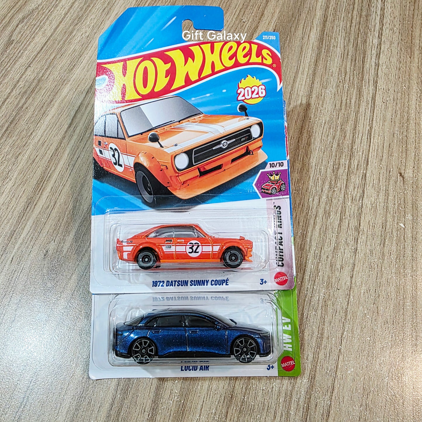 Hot Wheels 1972 Datsun Sunny Coupe & Lucid Air