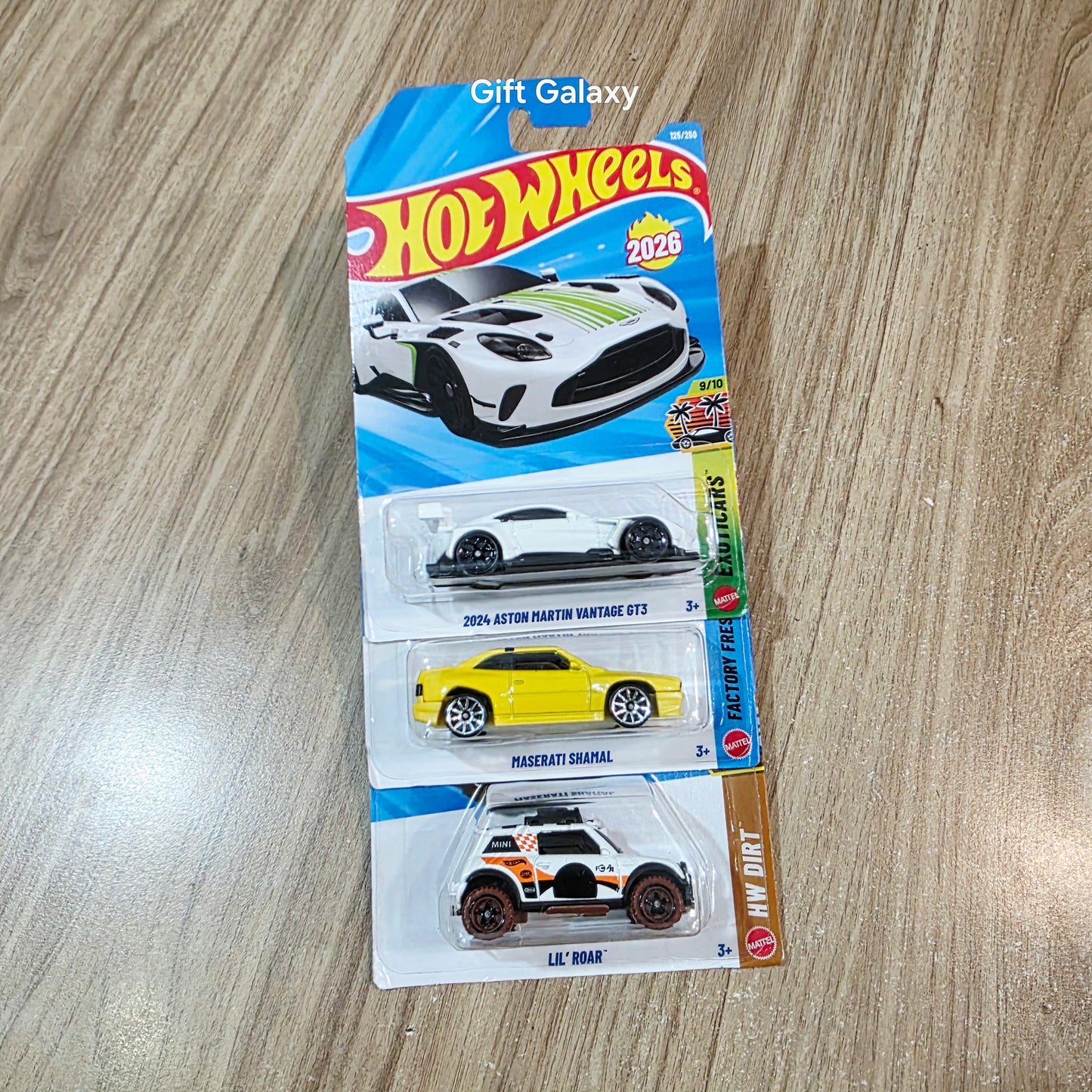Hot Wheels 2024 Aston Martin Vantage GT3, Maserati Shamal & Lil Roar