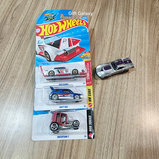 Hot Wheels Treasure Hunt Mad Manga, Drift Box, Uncertain T & (Lose) Zamac 69 Corvette