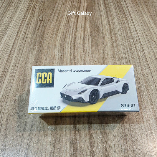 CCA Maserati MC20 1:64 Diecast Scale Model Car (White)