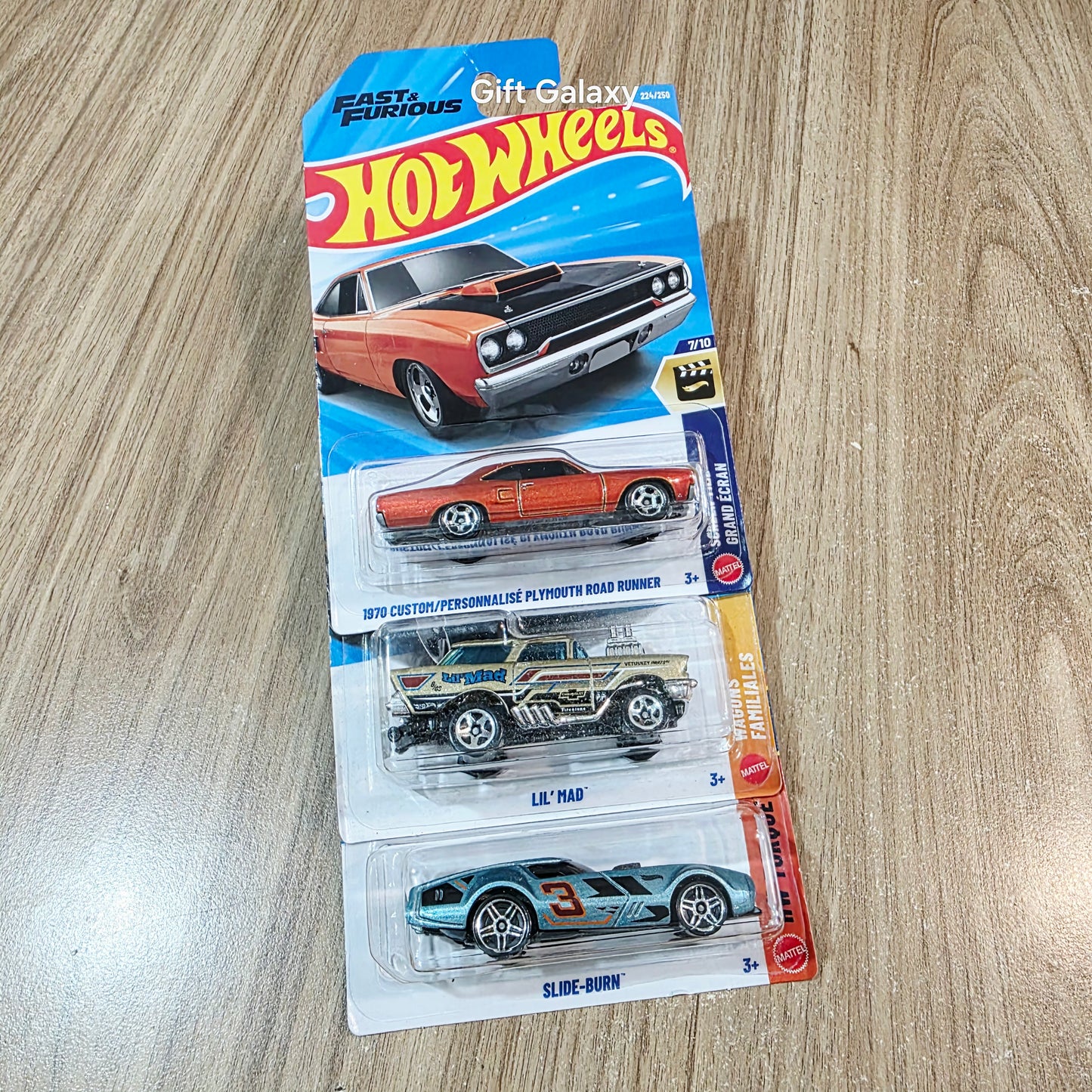 Hot Wheels 1970 Custom Plymouth Road Runner, Lil Mad & Slide Burn