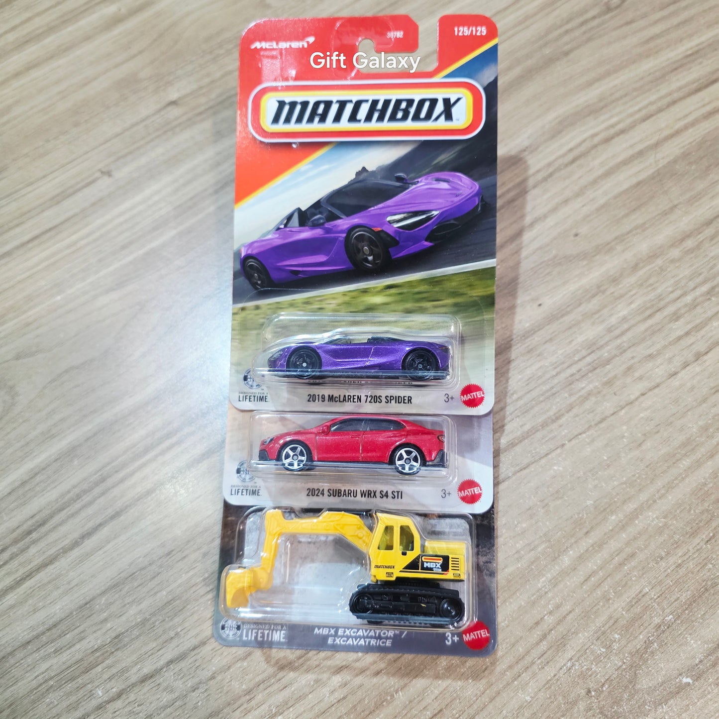 Matchbox 2019 McLaren 720S Spider, 2024 Subaru WRX S4 Sti & Mbx Excavator