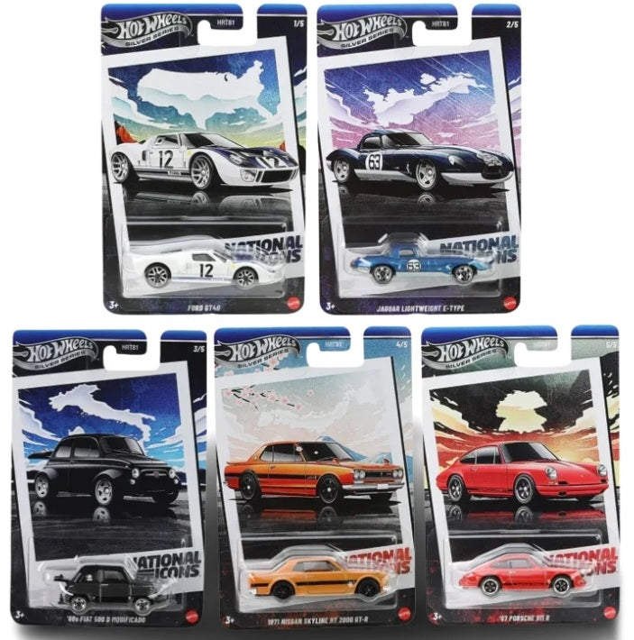 IMPORTED Hot Wheels Silver Series National Icons HRT81 (Set of 5)