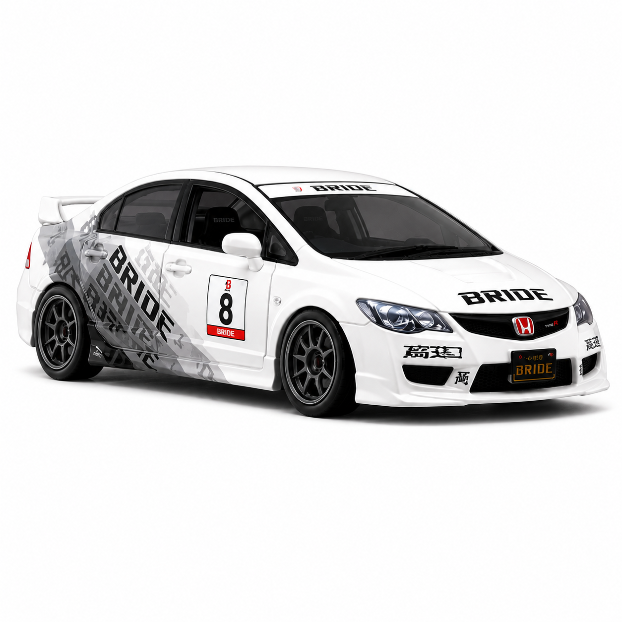 (Lose Without Box) Hot Wheels Team Transport ’07 Honda Civic Type R | Kousoku Hauler FLF56 | Car Culture 1:64 Premium Diecast Scale Model