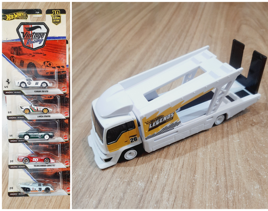 Hot Wheels Vintage Racing Premium & (Lose) Legends Tour Kousoku Hauler Combo